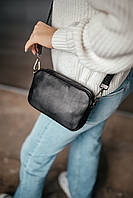Черная женская маленькая кожаная сумка с ремешком, женские клатчи и вечерние сумочки гладкая кожа через плечо