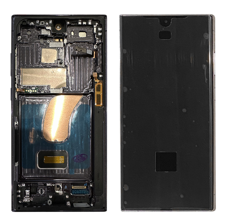 Дисплейний модуль (екран) для Samsung S918 S23 Ultra 5G чорний Знятий з оригіналу з рамкою