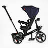 Дитячий триколісний велосипед — коляска Best Trike Marco 9155 / 331-09 з батьківською ручкою Синій, фото 3