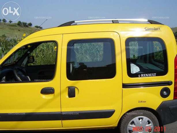 Рейлинги Хром Стандартная база, Пластиковые ножки для Renault Kangoo 1998-2008 гг - фото 4 - id-p2111192150