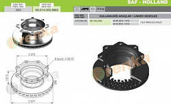 ГАЛЬМІВНИЙ ДИСК SAF САФ Ø377X157,5X45 ДЛЯ ОСЕЙ SKRS/С 9019-11019K / 4079000400