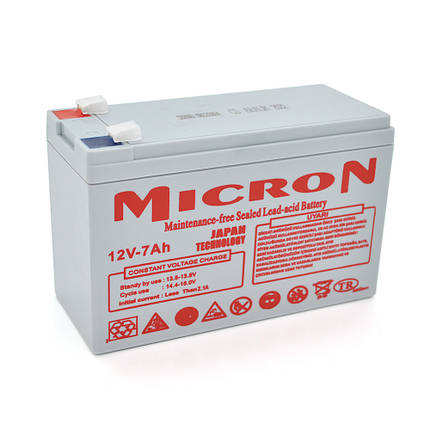 Акумуляторна батарея Micron MCN-12/7 12 V 7 Ah ( 150 x 65 x 95 (100)) Gray Q10, фото 1