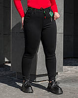 Модные, удобные и практичные джинсы больших размеров, черные джеггинсы женские с высокой посадкой .