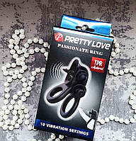 Эрекционное вибро кольцо с стимуляцией клитора Насадка на член с вибрацией и язычком стимулятор эрекции