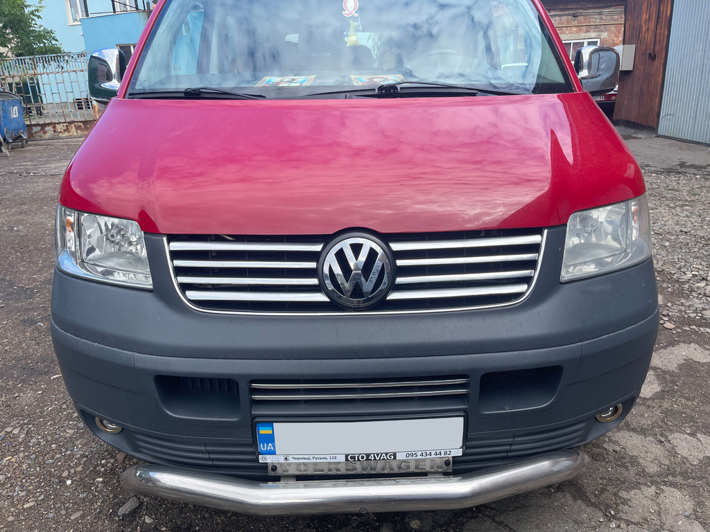 Накладки на решетку (8 полосок, нерж) OmsaLine - Итальянская нержавейка для Volkswagen T5 Transporter - фото 3 - id-p2111186389