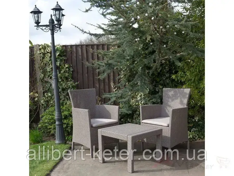 Комплект меблів для саду зі штучного ротангу ROSARIO BALCONY SET капучіно ( Allibert ) - фото 7 - id-p2111200071