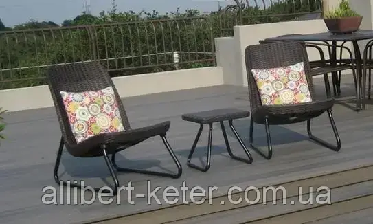 Меблевий комплект зі штучного ротангу RIO PATIO графіт ( Keter ) - фото 10 - id-p2111200072