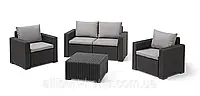 Комплект садових меблів зі штучного ротангу CALIFORNIA 2 SEATER SET графіт ( Allibert )