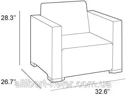 Комплект садових меблів зі штучного ротангу CALIFORNIA 2 SEATER SET графіт ( Allibert ) - фото 7 - id-p2111200073