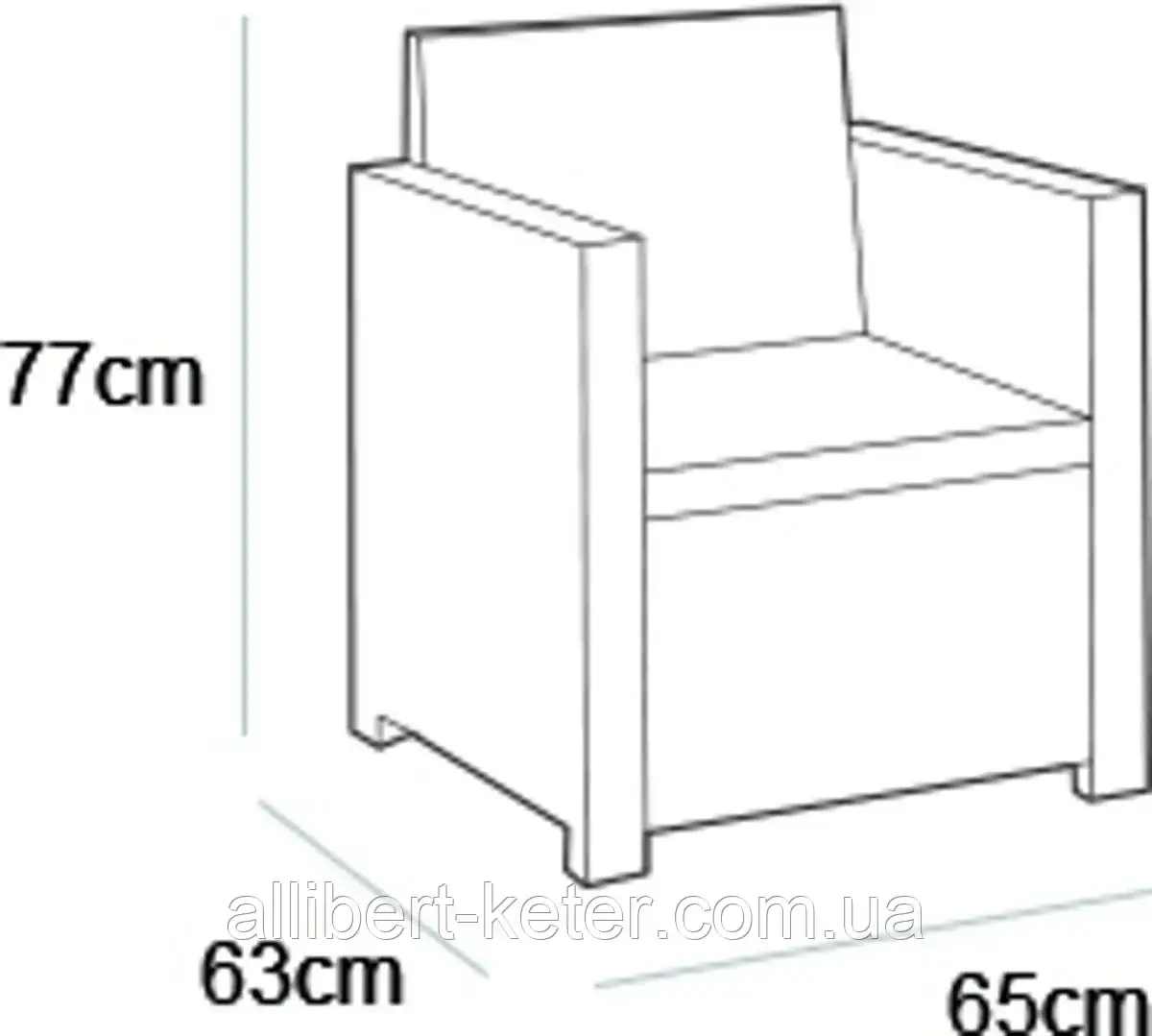 Комплект садових меблів зі штучного ротангу MONACO SET WITH STORAGE TABLE графіт ( Allibert ) - фото 2 - id-p2111200083