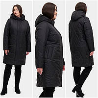 Женская демисезонная, весенняя красивая куртка больших размеров. р- 48-60 черная