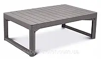 Стол садовый уличный Allibert Lyon Table Rattan Cappuccino ( капучино ) из искусственного ротанга (Keter Lyon)