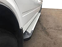 Боковые пороги Allmond Grey (2 шт., алюм.) Средняя база для Mercedes Sprinter W901-905 1995-2006 гг
