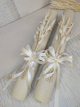 Набір свічок із вощини "Вінчальні" 40*6см, 2шт./набір