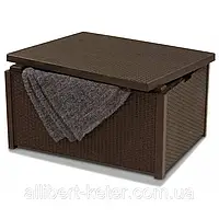 Стол-сундук Allibert Arica Cushion Box Table Brown ( коричневый ) из искусственного ротанга ( Keter Arica )