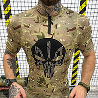 Мужская футболка Zip Punisher Coolmax потоотводная тактическая футболка с коротким рукавом мультикам prp
