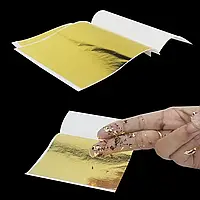 Поталь в листах Finding Декор фольга Золотистая 8 см х 8 см Упаковка 100 лист