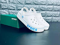 Женские кроксы Crocs белые шлёпанцы Крокс