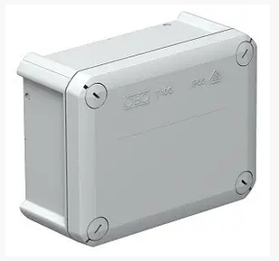 Коробка розподільча Т-серії без кабельних вводів, 150х116х67, ІР66, ультрафіолетостійкий, ударостійкий поліпропілен