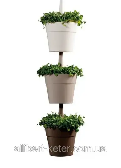 Набір з трьох горщиків RAINBOW PLANTER SET 3 кремовий-капучіно-коричневий (Keter) - фото 1 - id-p2111200229