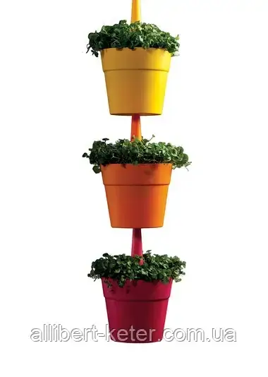 Набір з трьох горщиків RAINBOW PLANTER SET 3 кремовий-капучіно-коричневий (Keter) - фото 4 - id-p2111200229