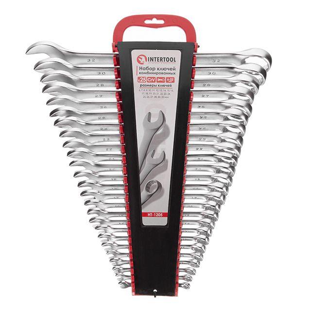 Набір ключів комбінованих 25 од., 6-32 мм, Cr-V INTERTOOL HT-1205