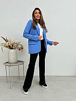 Классический пиджак на подкладке женский,размеры : С,М,Л Голубой