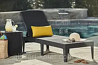 Шезлонг Allibert Jaipur Sun Lounger Graphite (графит) из искусственного ротанга