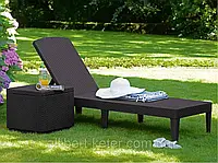 Шезлонг Allibert Jaipur Sun Lounger Brown (коричневый) из искусственного ротанга