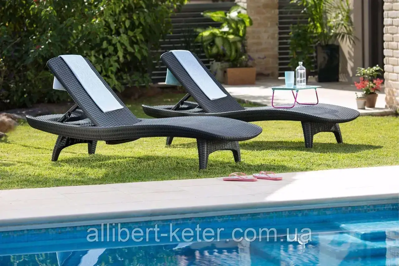 Шезлонг Keter Pacific Sun Lounger 2 Pack из искусственного ротанга - фото 1 - id-p2111209284