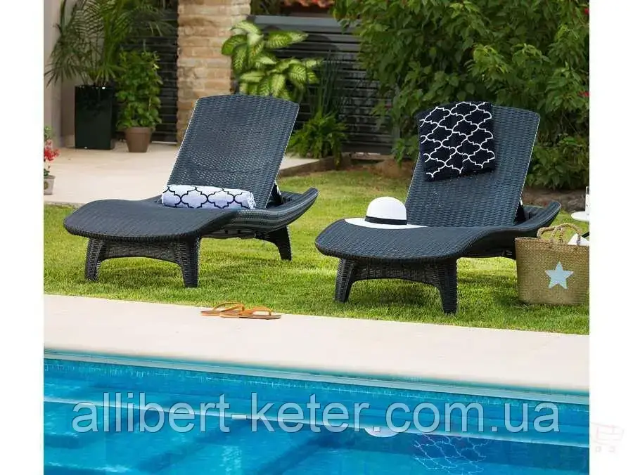 Шезлонг Keter Pacific Sun Lounger 2 Pack из искусственного ротанга - фото 5 - id-p2111209284