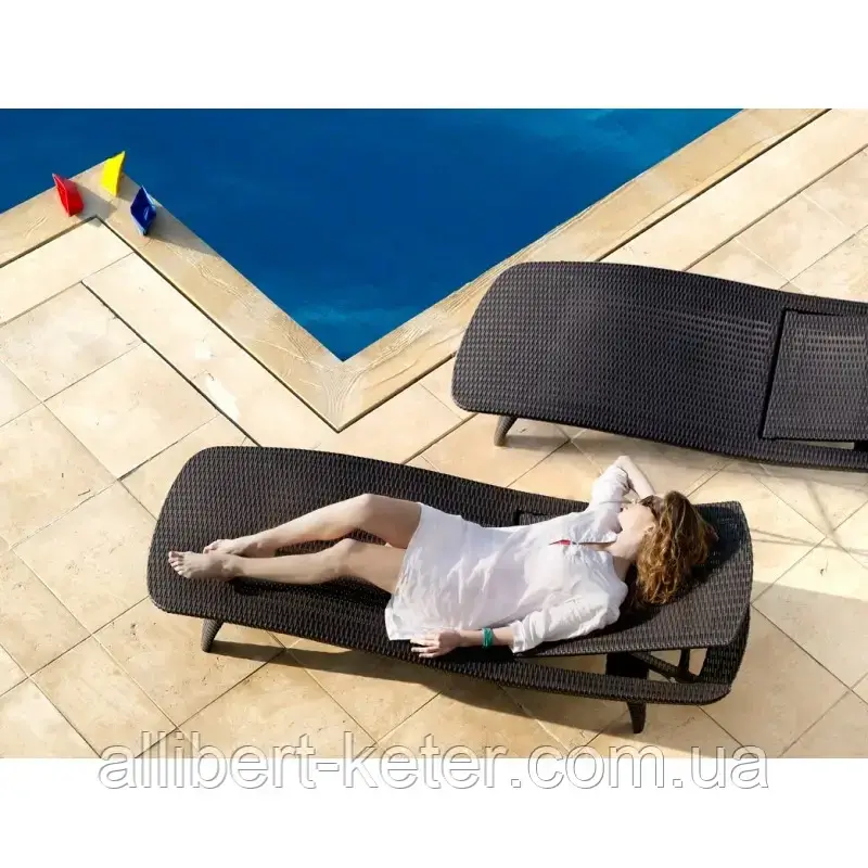 Шезлонг Keter Pacific Sun Lounger 2 Pack из искусственного ротанга - фото 6 - id-p2111209284