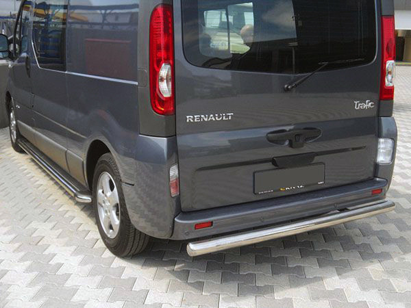 Задняя защита AK002 (нерж) для Renault Trafic 2001-2015 гг - фото 1 - id-p2111193255