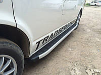 Боковые пороги Fullmond (2 шт, алюм) Длинная база для Volkswagen T5 Transporter 2003-2010 гг