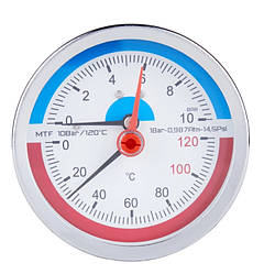 Термоманометр накладний SD Plus Ø80мм 1/2 120ºC 10 бар SD17310B