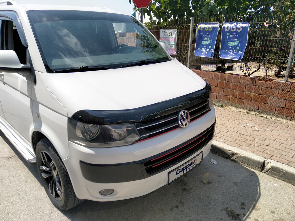 Дефлектор капота (EuroCap) для Volkswagen T5 2010-2015 гг - фото 3 - id-p2111193892