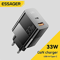 Зарядний пристрій Essager 33W GaN PD USB-A+Type-C