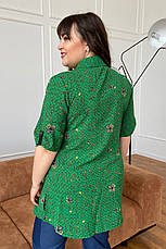 Сорочка жіноча великий розмір зелена літня, фото 3