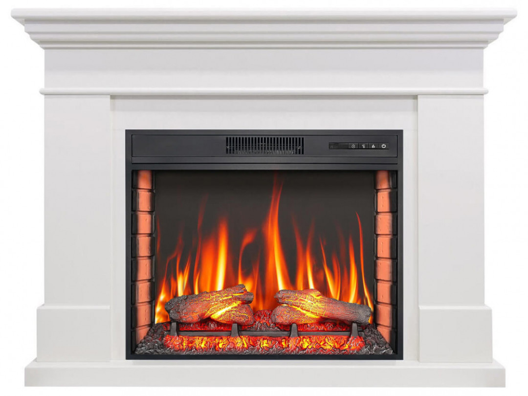 Електрокамін обігрівач з порталом, з пультом, камінокомплект для дому ArtiFlame Sacramento AF28S Білий