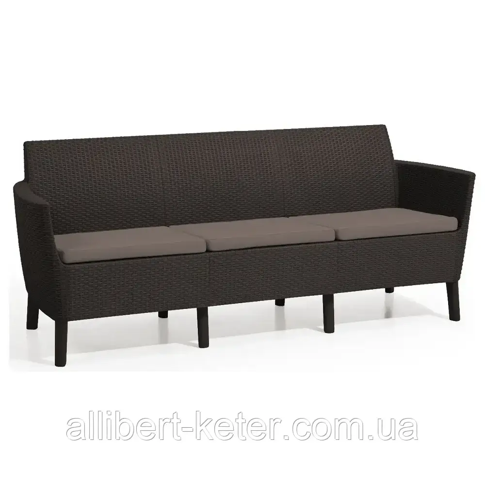 Диван садовый Allibert - Keter Salemo 3 Seater Sofa из искусственного ротанга ( Keter Salemo Sofa ) - фото 9 - id-p2111209339