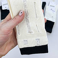 Жіночі шкарпетки з рваностями високі Корона Чорний, фото 3