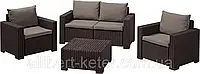 Комплект садових меблів зі штучного ротангу CALIFORNIA 2 SEATER SET темно-коричневий ( Allibert )