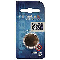 Батарейка литиевая дисковая Renata CR2450-U1 Lithium 3V блистер 1шт/уп