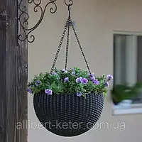 Цветочный горшок Keter Hanging Sphere Planter ( Вазон Keter Rattan Hanging Sphere ) кашпо из ротанга