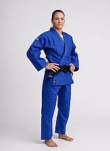 Кімоно для дзюдо унісекс для підлітків синє Ippon Gear Basic 2 Blue щільність 500 гр/м.кв. (140 см), фото 2