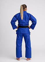Кімоно для дзюдо унісекс для підлітків синє Ippon Gear Basic 2 Blue щільність 500 гр/м.кв. (140 см), фото 3