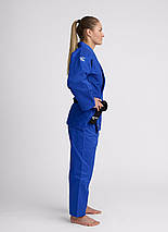 Кімоно для дзюдо унісекс для підлітків синє Ippon Gear Basic 2 Blue щільність 500 гр/м.кв. (140 см), фото 4