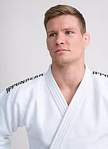 Кімоно для дзюдо біле унісекс ліцензійне IJF Ippon Gear Legend 2 White Regular Fit 690 гр/м.кв. (160 см), фото 5