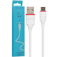 Кабель зарядный USB-Micro Borofone BX17 (2.4A, 1м) белый