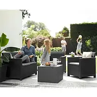 Комплект садових меблів Allibert Emma 2 Seater Sofa Set Smooth Arms With Storage Table ( Keter Emma Set )